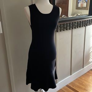 Zara Knit Sleeveless Stretch Bodycon Black Dress W/Flare Bottom EUC - Size L